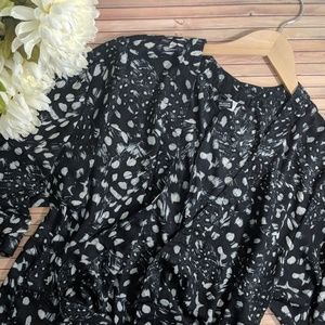 H&M Black & White Print Open Kimono